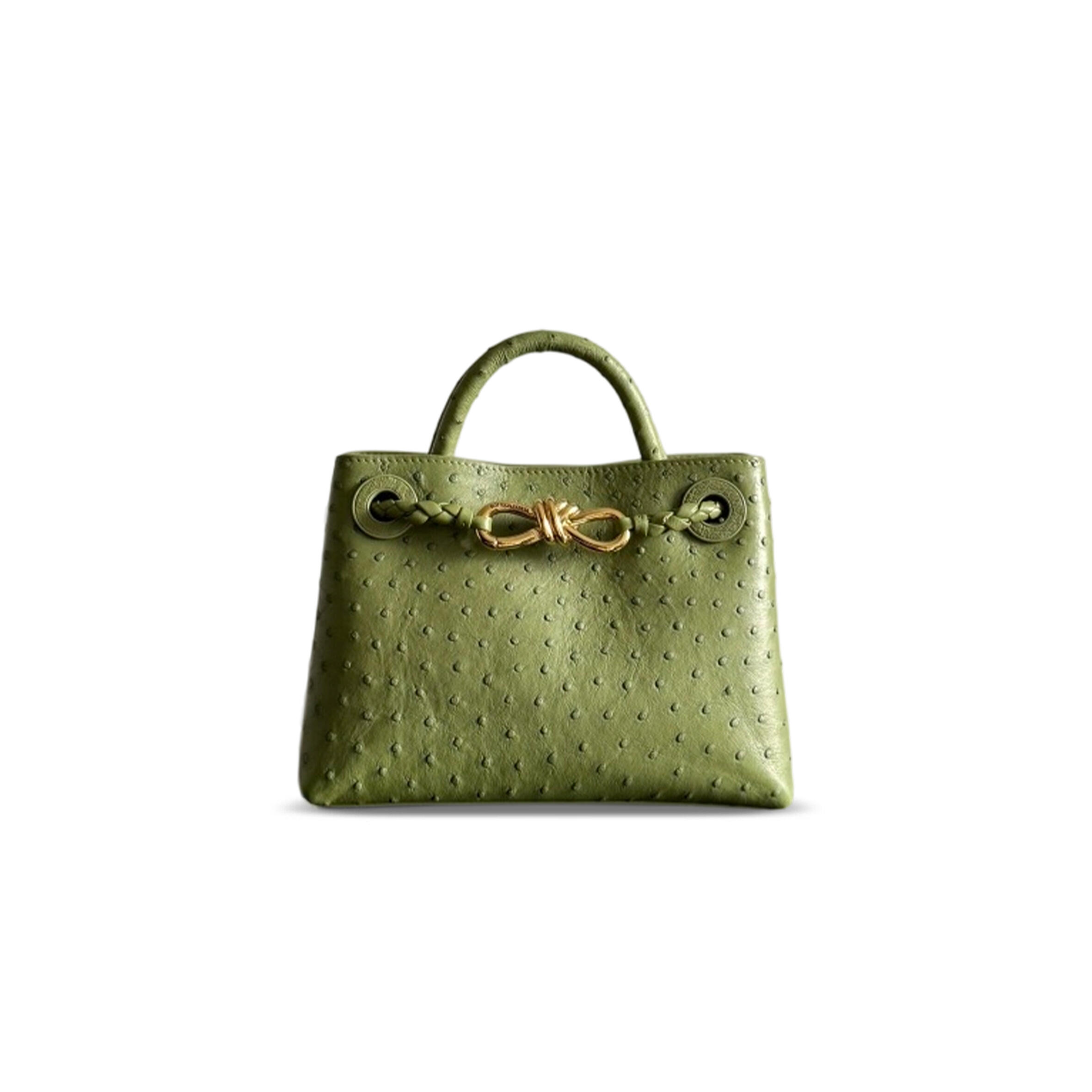 BOTTEGA VENETA MINI ANDIAMO OSTRICH LEATHER 805232 (20.5*15*7.5cm)